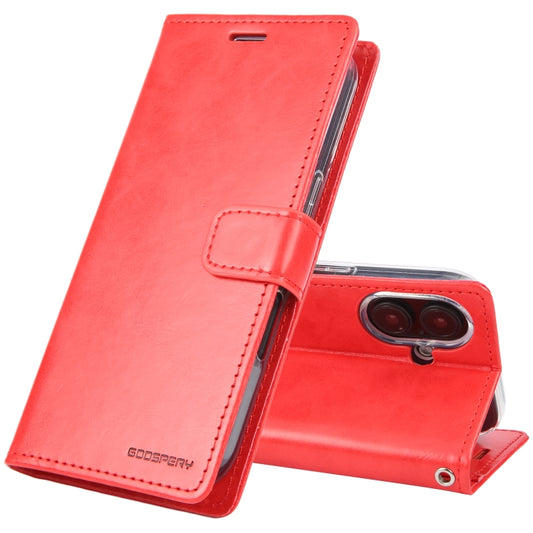 For iPhone 16 GOOSPERY BLUE MOON Crazy Horse Texture Leather Phone Case(Red) - iPhone 16 Cases by GOOSPERY | Online Shopping South Africa | PMC Jewellery | Buy Now Pay Later Mobicred