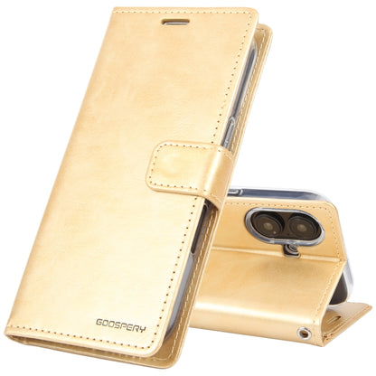 For iPhone 16 GOOSPERY BLUE MOON Crazy Horse Texture Leather Phone Case(Gold) - iPhone 16 Cases by GOOSPERY | Online Shopping South Africa | PMC Jewellery | Buy Now Pay Later Mobicred