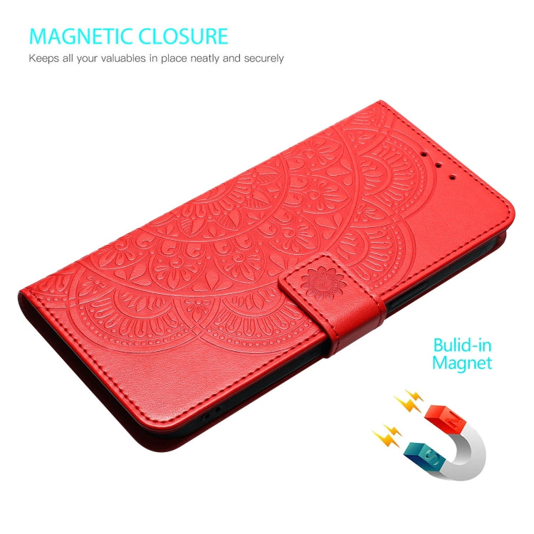 For Motorola Moto G Stylus 5G 2024 Flower Embossed Leather Phone Case(Red) - Motorola Cases by PMC Jewellery | Online Shopping South Africa | PMC Jewellery | Buy Now Pay Later Mobicred