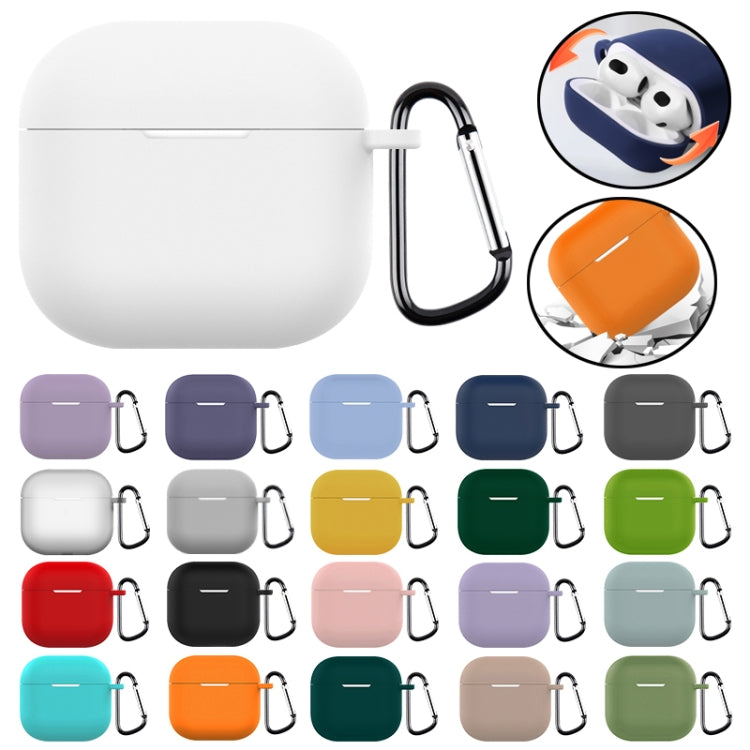 For AirPods 4 Silicone Earphone Protective Case with Hook(Midnight Blue) - For AirPods 4 by PMC Jewellery | Online Shopping South Africa | PMC Jewellery | Buy Now Pay Later Mobicred