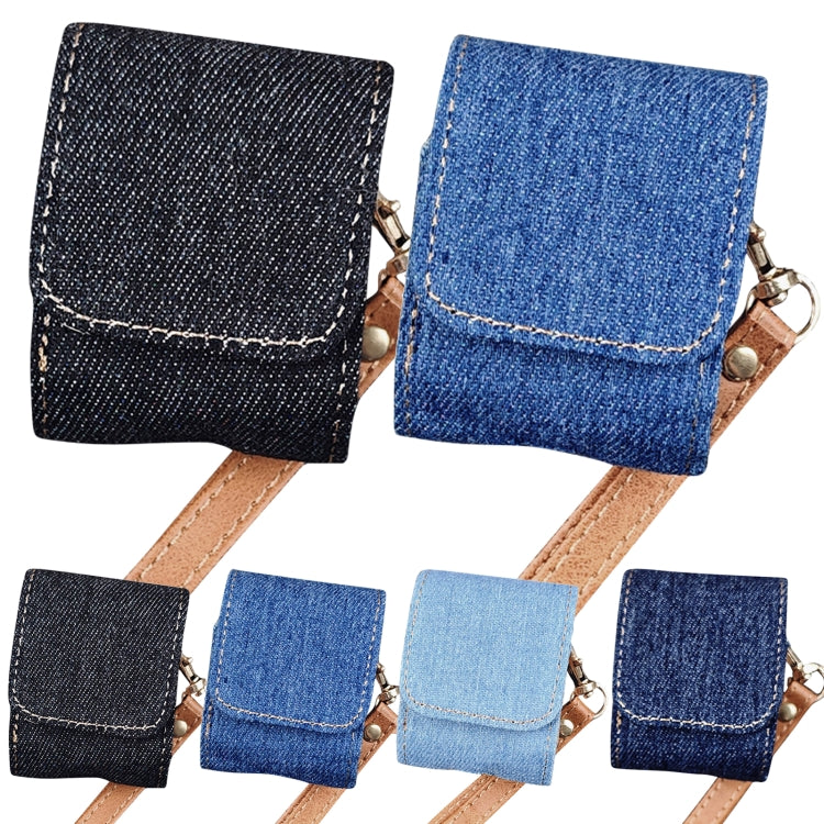 For AirPods 1 / 2 Cowboy Fabric Texture PU Headset Protective Bag(Light Blue) - free shipping - PMC Jewellery - Order now!