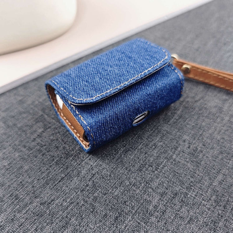 For AirPods 3 Cowboy Fabric Texture PU Headset Protective Bag(Dark Blue) - free shipping - PMC Jewellery - Order now!