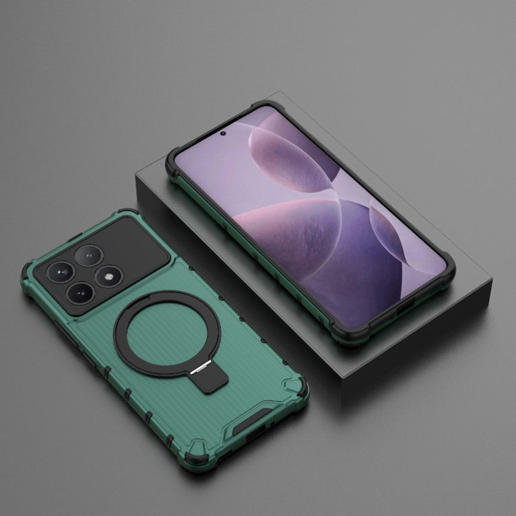 For Redmi K70 5G Grating Holder Shockproof Phone Case(Green) - K70 Cases by PMC Jewellery | Online Shopping South Africa | PMC Jewellery | Buy Now Pay Later Mobicred