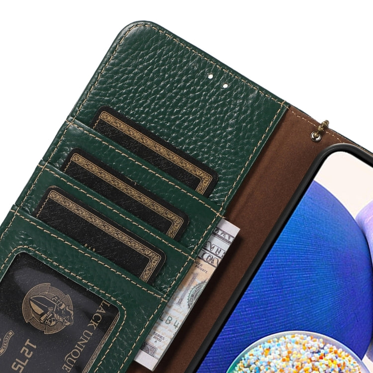 For Motorola Edge 50 Neo Genuine Leather Litchi Texture RFID Leather Phone Case(Green) - Motorola Cases by PMC TechLife | Online Shopping South Africa | PMC TechLife | Buy Now Pay Later Mobicred