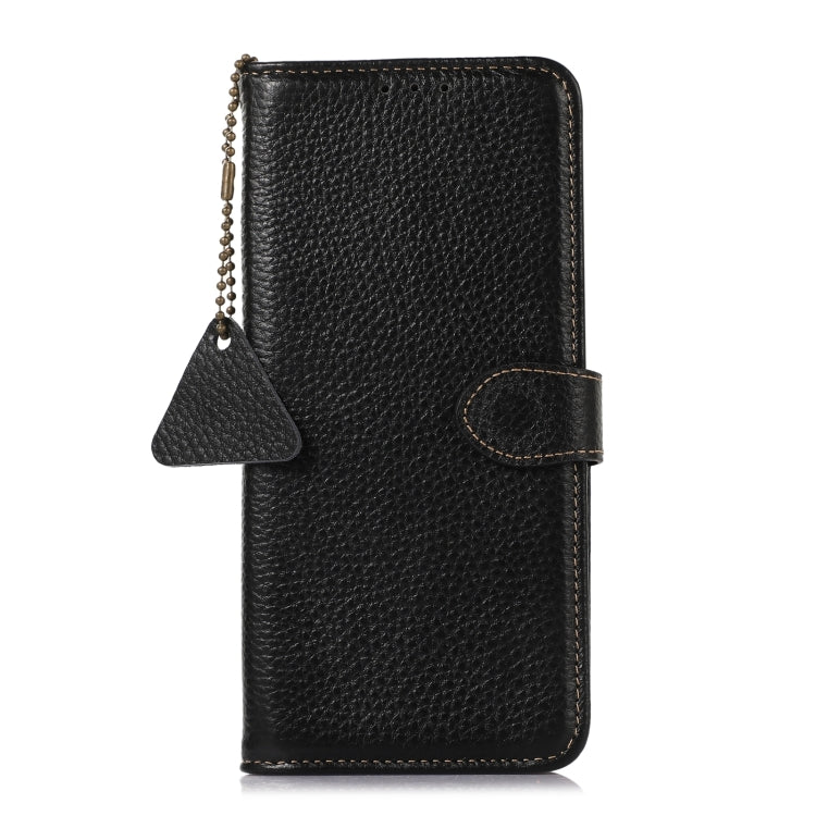 For Motorola Moto G35 Genuine Leather Litchi Texture RFID Leather Phone Case(Black) - free shipping - PMC TechLife - Order now!