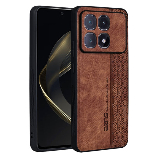 For Redmi K70 Ultra AZNS 3D Embossed Skin Feel Phone Case(Brown) - Xiaomi Cases by AZNS | Online Shopping South Africa | PMC Jewellery | Buy Now Pay Later Mobicred