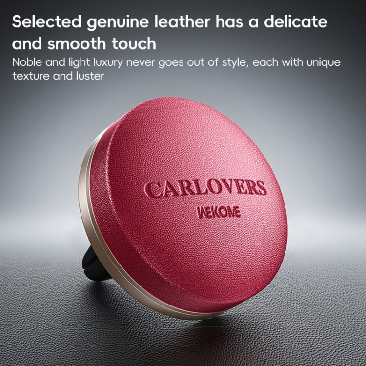 WEKOME WT-CA07 K-Captain Genuine Leather Solid Car Aroma Diffuser(Red) - Air Freshener by WK | Online Shopping South Africa | PMC Jewellery | Buy Now Pay Later Mobicred