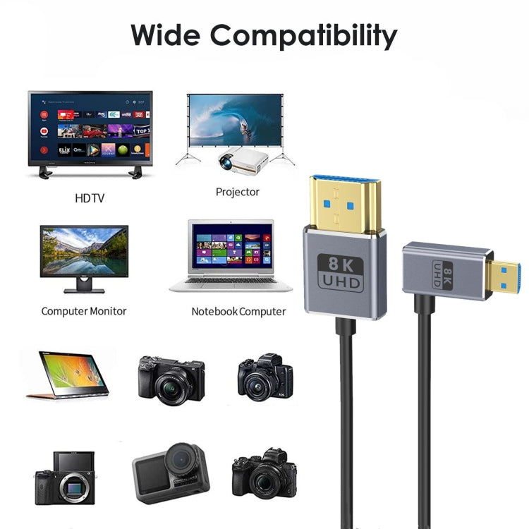 60cm Coaxial Micro HDMI to HDMI 8K UHD 48Gbps Video Connection Cable, Style:Straight Head - Cable by PMC Jewellery | Online Shopping South Africa | PMC Jewellery | Buy Now Pay Later Mobicred