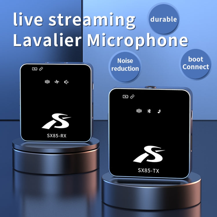 SX85 1 TX + 1 RX Square Smart Noise Reduction Lavalier Wireless Microphone(8 Pin) - Microphone by PMC Jewellery | Online Shopping South Africa | PMC Jewellery | Buy Now Pay Later Mobicred