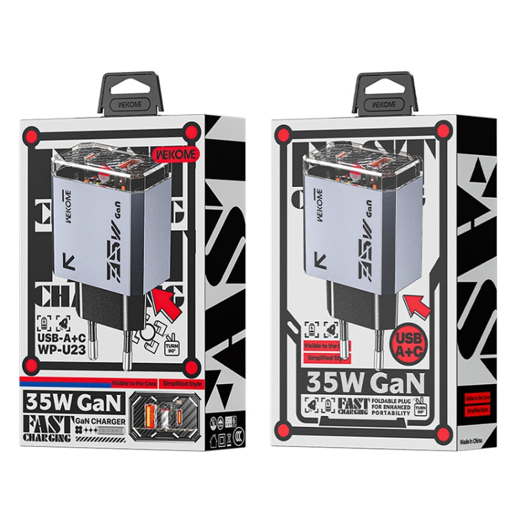 WK WP-U23 Pioneer Series 35W USB-C / Type-C, USB GaN Fast Charger, Plug Type:EU Plug(Tarnish) - free shipping - PMC TechLife - Order now!
