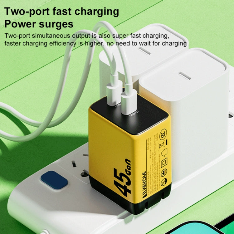 WK WP-U33 45W USB-C / Type-Cx2 GaN Fast Charger, Plug Type:UK Plug(Green) - USB Charger by WK | Online Shopping South Africa | PMC TechLife | Buy Now Pay Later Mobicred
