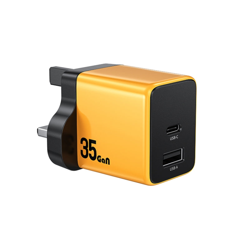 WK WP-U36 35W USB-C / Type-C, USB GaN Fast Charger, Plug Type:UK Plug(Yellow) - USB Charger by WK | Online Shopping South Africa | PMC TechLife | Buy Now Pay Later Mobicred