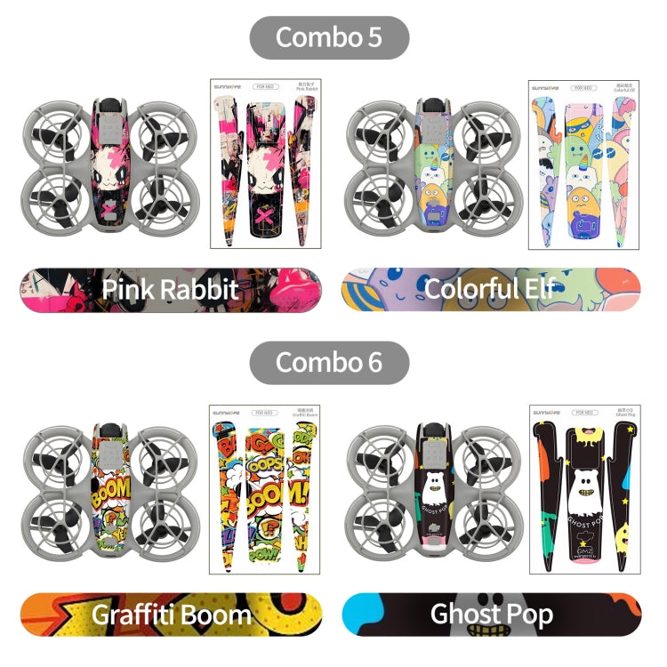 For DJI Neo 2pcs Combo Drone Body Protective Stickers(Green Puppy + Monster Party) - free shipping - PMC TechLife - Order now!