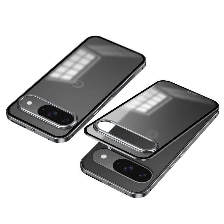 For Google Pixel 9 / 9 Pro Snap Buckle Metal Frame Frosted Phone Case(Grey) - Google Cases by PMC TechLife | Online Shopping South Africa | PMC TechLife | Buy Now Pay Later Mobicred