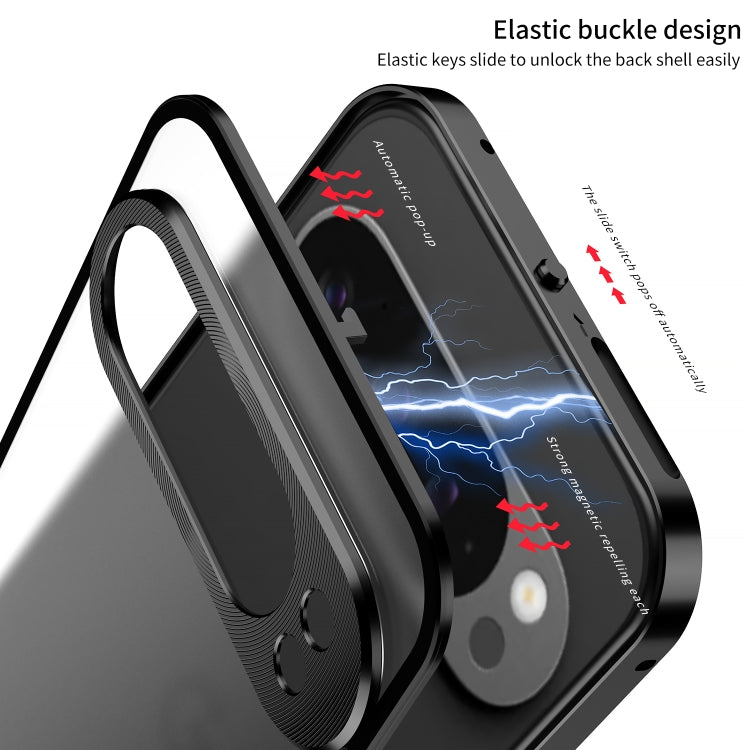 For Google Pixel 9 / 9 Pro Snap Buckle Metal Frame Frosted Phone Case(Grey) - Google Cases by PMC TechLife | Online Shopping South Africa | PMC TechLife | Buy Now Pay Later Mobicred