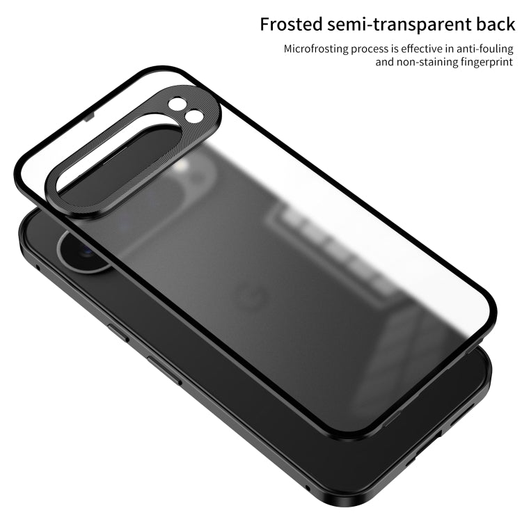 For Google Pixel 9 / 9 Pro Snap Buckle Metal Frame Frosted Phone Case(Grey) - Google Cases by PMC TechLife | Online Shopping South Africa | PMC TechLife | Buy Now Pay Later Mobicred
