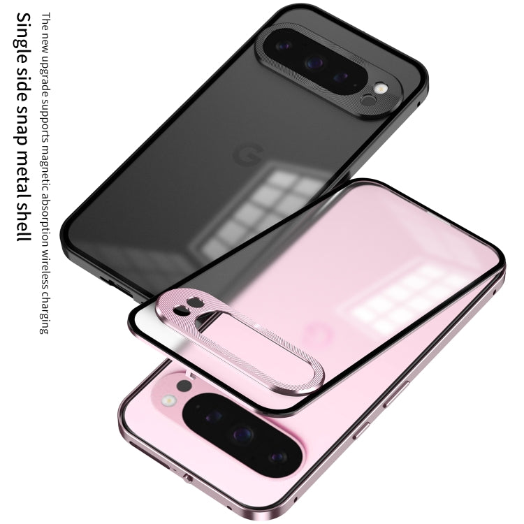 For Google Pixel 9 Pro XL Snap Buckle Metal Frame Frosted Phone Case(Blue) - Google Cases by PMC TechLife | Online Shopping South Africa | PMC TechLife | Buy Now Pay Later Mobicred