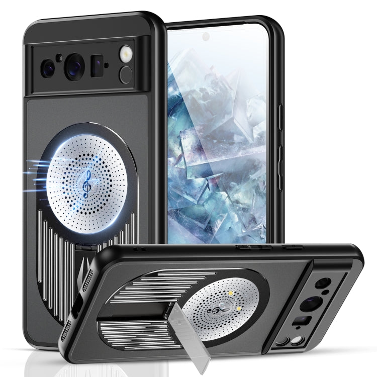 For Google Pixel 8 Pro Heat Dissipation Aromatherapy MagSafe Holder Phone Case(Black) - Google Cases by PMC TechLife | Online Shopping South Africa | PMC TechLife | Buy Now Pay Later Mobicred