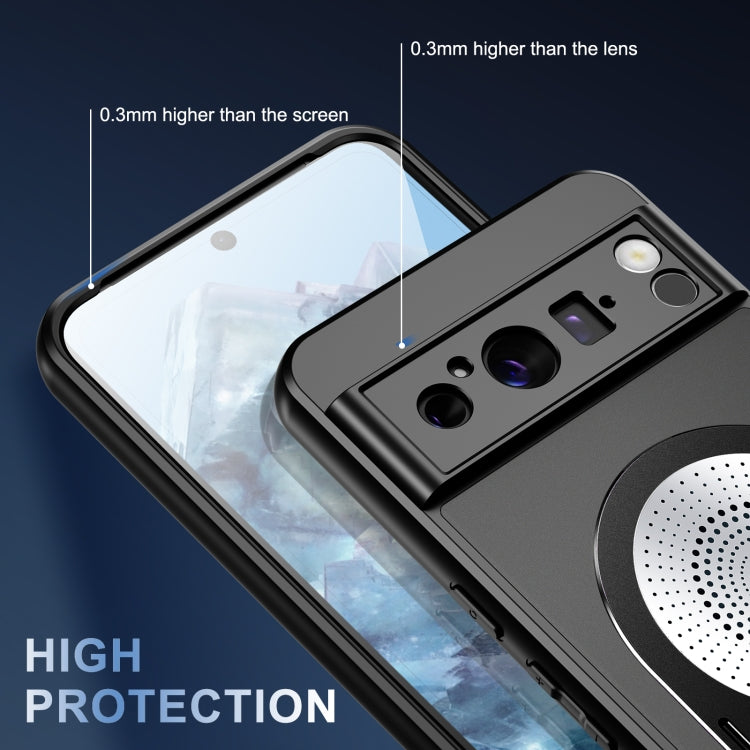 For Google Pixel 8 Pro Heat Dissipation Aromatherapy MagSafe Holder Phone Case(Black) - Google Cases by PMC TechLife | Online Shopping South Africa | PMC TechLife | Buy Now Pay Later Mobicred