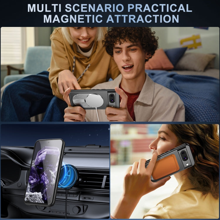 For Google Pixel 8 Heat Dissipation Aromatherapy MagSafe Holder Phone Case(Silver) - Google Cases by PMC TechLife | Online Shopping South Africa | PMC TechLife | Buy Now Pay Later Mobicred