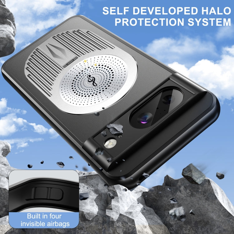 For Google Pixel 8 Heat Dissipation Aromatherapy MagSafe Holder Phone Case(Silver) - Google Cases by PMC TechLife | Online Shopping South Africa | PMC TechLife | Buy Now Pay Later Mobicred