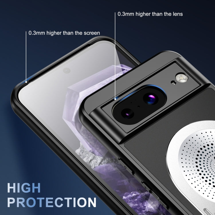 For Google Pixel 8 Heat Dissipation Aromatherapy MagSafe Holder Phone Case(Silver) - Google Cases by PMC TechLife | Online Shopping South Africa | PMC TechLife | Buy Now Pay Later Mobicred