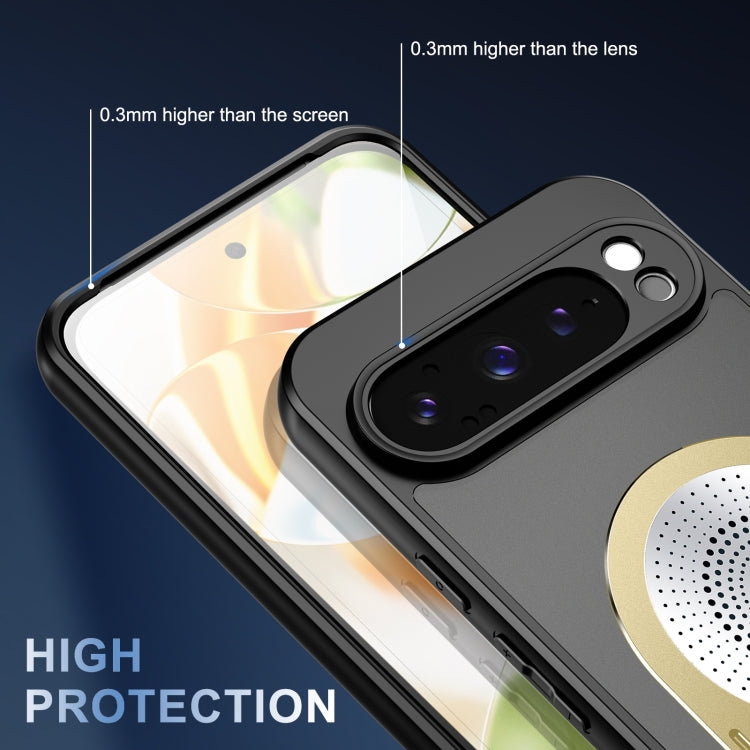 For Google Pixel 9 Pro XL Heat Dissipation Aromatherapy MagSafe Holder Phone Case(Gold) - Google Cases by PMC TechLife | Online Shopping South Africa | PMC TechLife | Buy Now Pay Later Mobicred