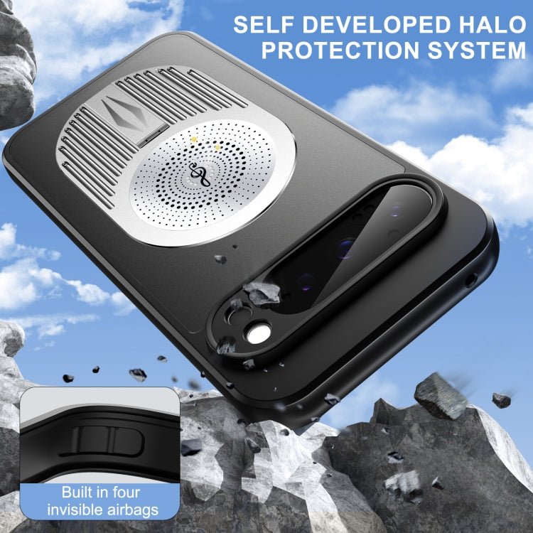 For Google Pixel 9 Pro XL Heat Dissipation Aromatherapy MagSafe Holder Phone Case(Silver) - Google Cases by PMC TechLife | Online Shopping South Africa | PMC TechLife | Buy Now Pay Later Mobicred