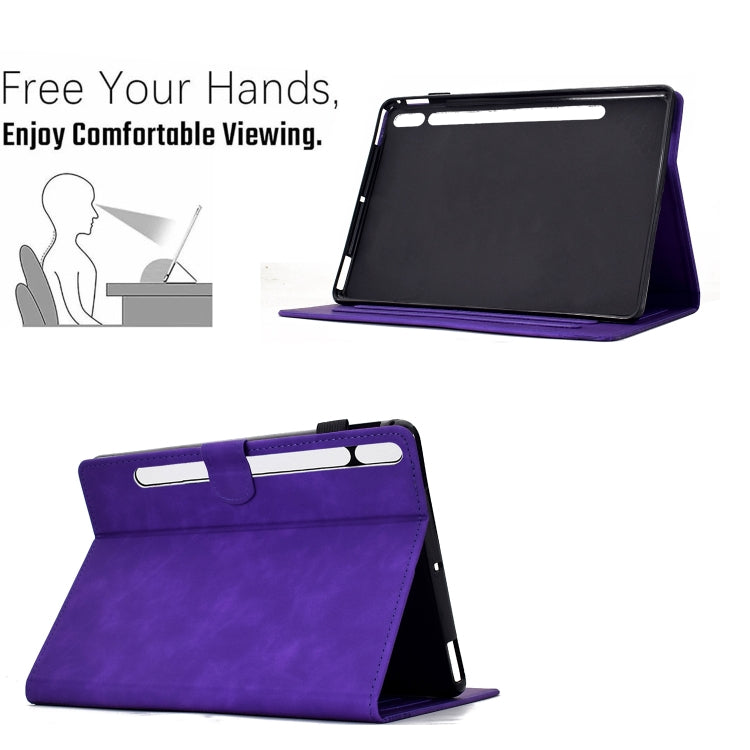 For Samsung Galaxy Tab S9 / S9 FE Cats Embossed Leather Smart Tablet Case(Purple) - Galaxy Tab S9 Cases by PMC Jewellery | Online Shopping South Africa | PMC Jewellery | Buy Now Pay Later Mobicred