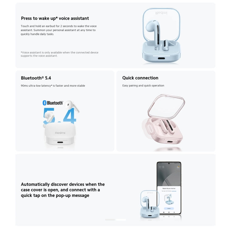 Original Xiaomi Redmi Buds 6 Active BT5.4 In-ear True Wireless Earbuds(Black) - free shipping - PMC Jewellery - Order now!