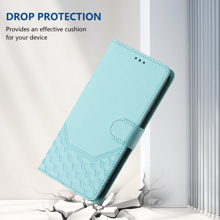 For Ulefone Note 14 Honeycomb Embossing RFID Leather Phone Case(Mint Green) - Ulefone Cases by PMC Jewellery | Online Shopping South Africa | PMC Jewellery | Buy Now Pay Later Mobicred