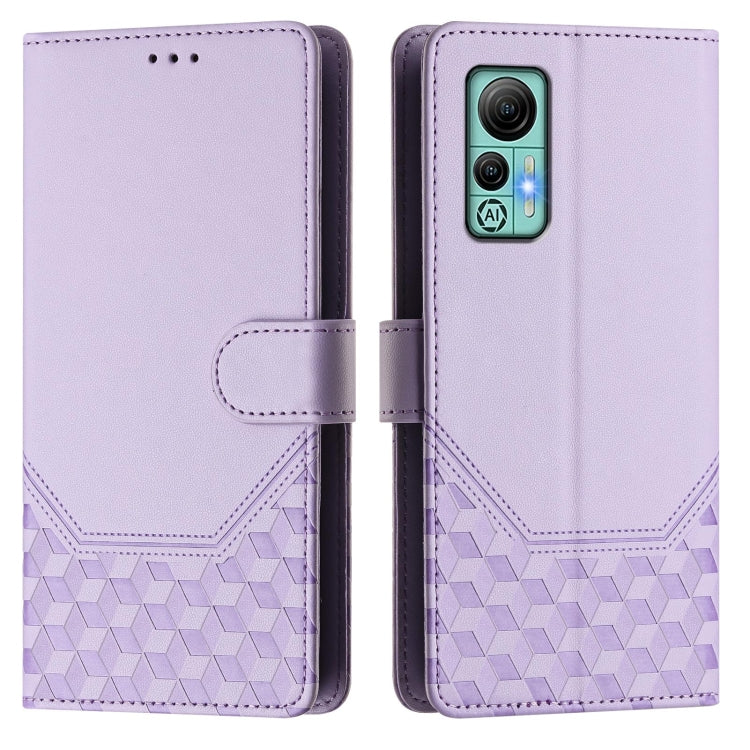 For Ulefone Note 14 Honeycomb Embossing RFID Leather Phone Case(Light Purple) - Ulefone Cases by PMC Jewellery | Online Shopping South Africa | PMC Jewellery | Buy Now Pay Later Mobicred