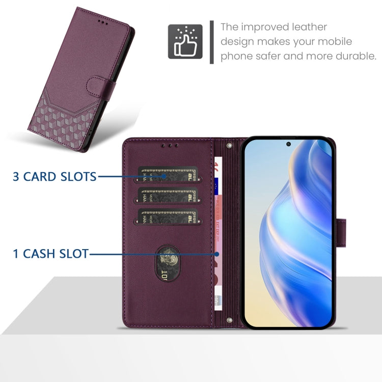 For Ulefone Note 14 Honeycomb Embossing RFID Leather Phone Case(Violet) - Ulefone Cases by PMC Jewellery | Online Shopping South Africa | PMC Jewellery | Buy Now Pay Later Mobicred