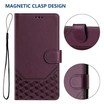 For Ulefone Note 14 Honeycomb Embossing RFID Leather Phone Case(Violet) - Ulefone Cases by PMC Jewellery | Online Shopping South Africa | PMC Jewellery | Buy Now Pay Later Mobicred