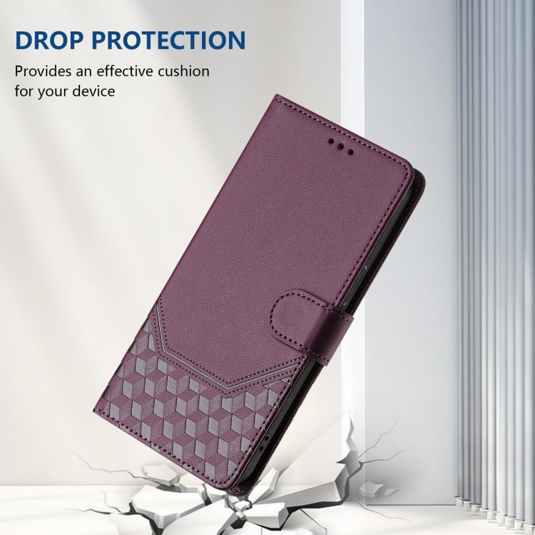 For Ulefone Note 18 Ultra Honeycomb Embossing RFID Leather Phone Case(Violet) - Ulefone Cases by PMC Jewellery | Online Shopping South Africa | PMC Jewellery | Buy Now Pay Later Mobicred