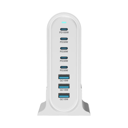 YMX-968 268W 5Type-C, 3USB 8-Ports Desktop Fast Charger, Plug Type:US Plug(White) - Multifunction Charger by PMC Jewellery | Online Shopping South Africa | PMC Jewellery | Buy Now Pay Later Mobicred