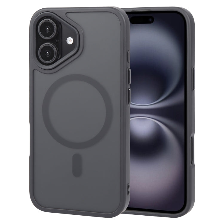 For iPhone 16 Plus GEBEI Skin Feel MagSafe Magnetic Phone Case(Black) - iPhone 16 Plus Cases by GEBEI | Online Shopping South Africa | PMC Jewellery | Buy Now Pay Later Mobicred