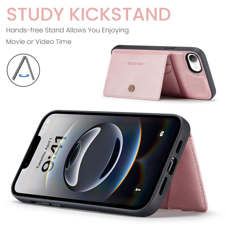 For iPhone 16e JEEHOOD J01 Retro Magnetic Detachable Wallet Phone Case(Pink) - free shipping - PMc TechLife - Order now!