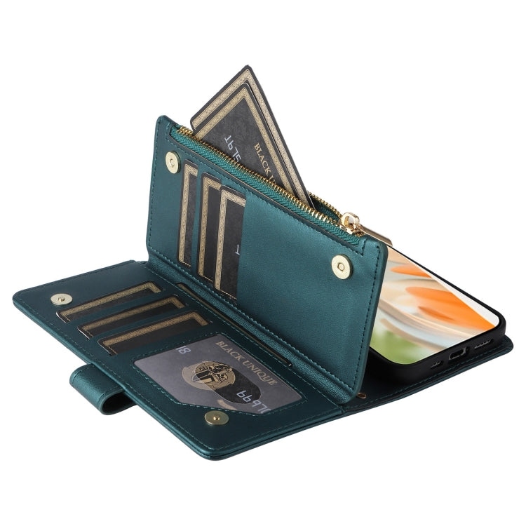For Google Pixel 9 / 9 Pro Crossbody Zipper Wallet Rhombus Leather Phone Case(Green) - Google Cases by PMC TechLife | Online Shopping South Africa | PMC TechLife | Buy Now Pay Later Mobicred