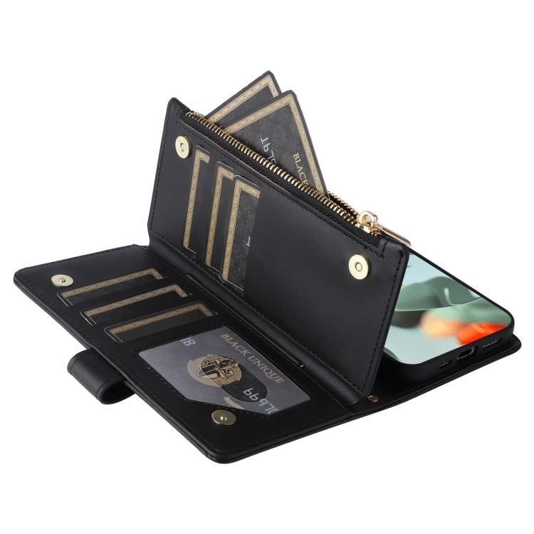 For Google Pixel 9 Pro XL Crossbody Zipper Wallet Rhombus Leather Phone Case(Black) - Google Cases by PMC TechLife | Online Shopping South Africa | PMC TechLife | Buy Now Pay Later Mobicred