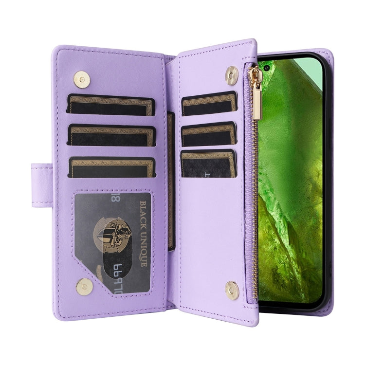 For Google Pixel 8a Crossbody Zipper Wallet Rhombus Leather Phone Case(Purple) - free shipping - PMC TechLife - Order now!