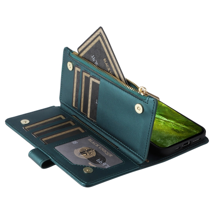 For Google Pixel 8a Crossbody Zipper Wallet Rhombus Leather Phone Case(Green) - Google Cases by PMC TechLife | Online Shopping South Africa | PMC TechLife | Buy Now Pay Later Mobicred