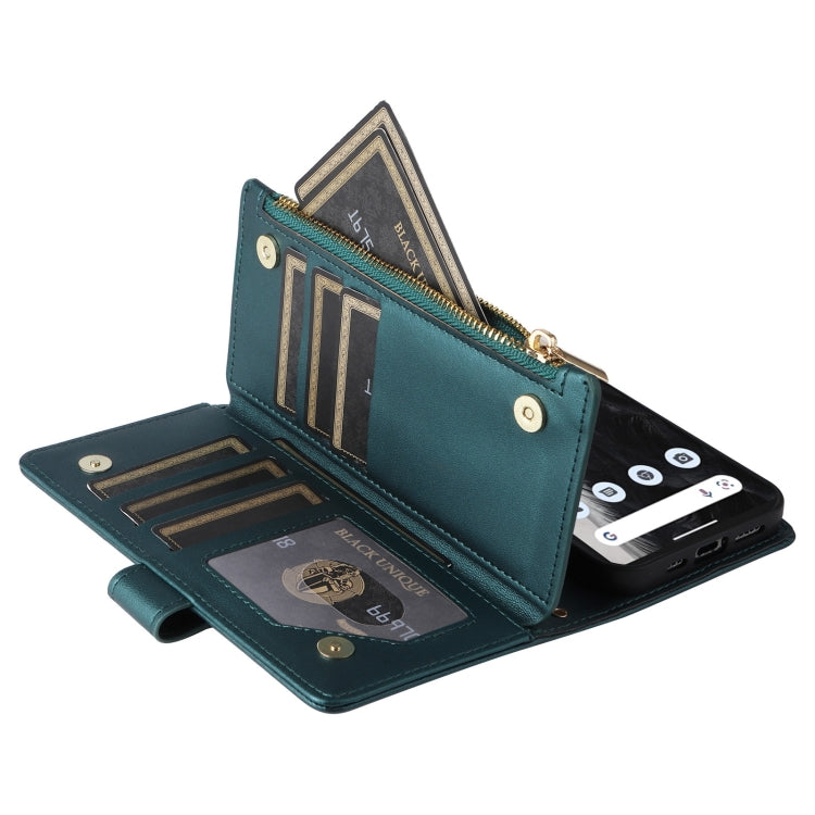 For Google Pixel 7 Crossbody Zipper Wallet Rhombus Leather Phone Case(Green) - Google Cases by PMC TechLife | Online Shopping South Africa | PMC TechLife | Buy Now Pay Later Mobicred