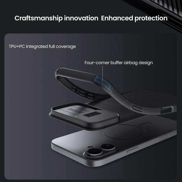 For iPhone 16 Plus NILLKIN CamShield Pro Magnetic PC Phone Case(Black) - iPhone 16 Plus Cases by NILLKIN | Online Shopping South Africa | PMC Jewellery | Buy Now Pay Later Mobicred