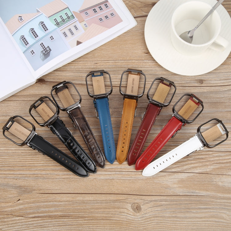 For Redmi Watch 4 Metal Black Frame Genuine Leather Watch Band(Bamboo Brown) - free shipping - PMc TechLife - Order now!
