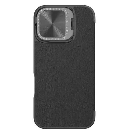 For iPhone 16 NILLKIN Qin Prop Series Flip Camera Cover Design Leather Phone Case(Plain Leather Black) - More iPhone Cases by NILLKIN | Online Shopping South Africa | PMC Jewellery | Buy Now Pay Later Mobicred