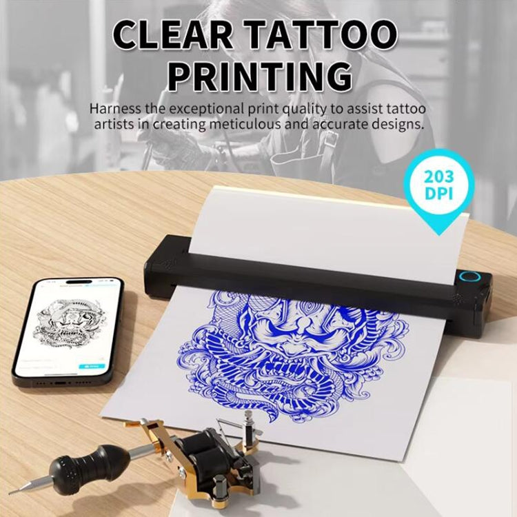A41 203DPI Portable Tattoo Printer Office Study Bluetooth HD Thermal Printer(Black) - Receipt Printers by PMC Jewellery | Online Shopping South Africa | PMC Jewellery | Buy Now Pay Later Mobicred