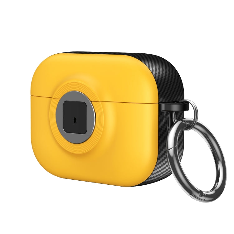 For AirPods 3 Camera Series PC + TPU Headset Shockproof Carbon Fibre Case(Yellow) - For AirPods 3 by PMC Jewellery | Online Shopping South Africa | PMC Jewellery | Buy Now Pay Later Mobicred