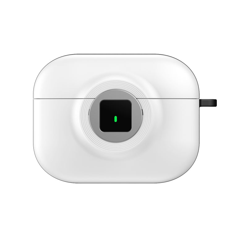 For AirPods Pro Camera Series PC + TPU Headset Shockproof Carbon Fibre Case(White) - For AirPods Pro by PMC Jewellery | Online Shopping South Africa | PMC Jewellery | Buy Now Pay Later Mobicred