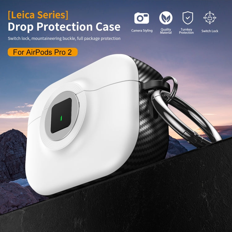 For AirPods Pro 2 Camera Series PC + TPU Headset Shockproof Carbon Fibre Case(Blue) - For AirPods Pro 2 by PMC Jewellery | Online Shopping South Africa | PMC Jewellery | Buy Now Pay Later Mobicred